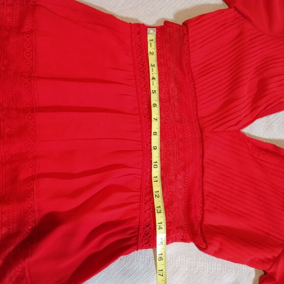 NWT! Layered with love Dress ONLY $59! RETAIL $178! With lace  Sz L Red color - Picture 3 of 7